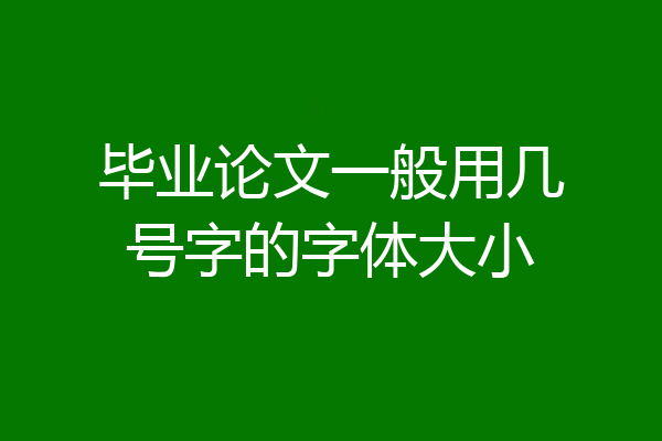 毕业论文一般用几号字的字体大小