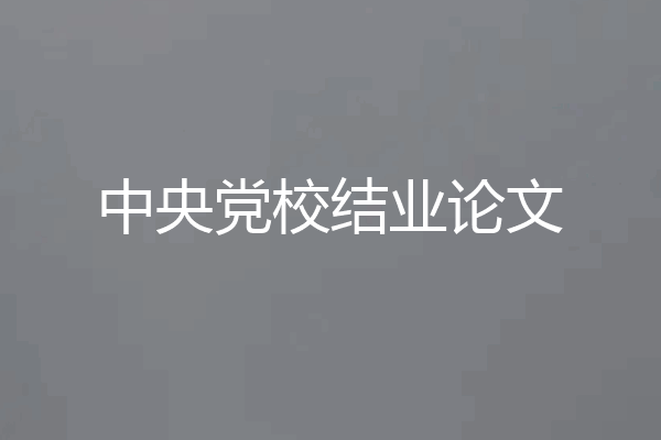 中央党校结业论文