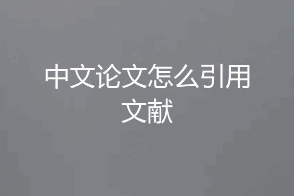中文论文怎么引用文献