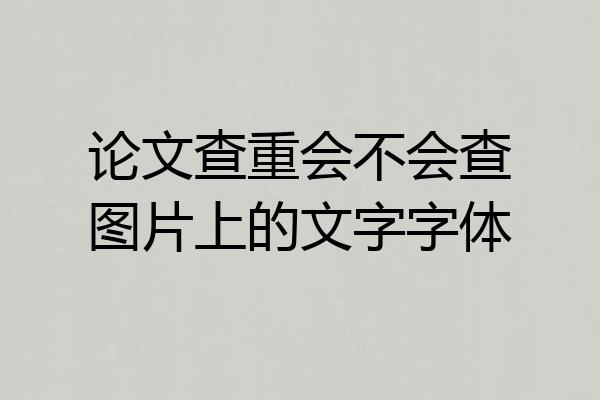 论文查重会不会查图片上的文字字体