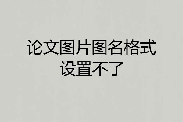 论文图片图名格式设置不了