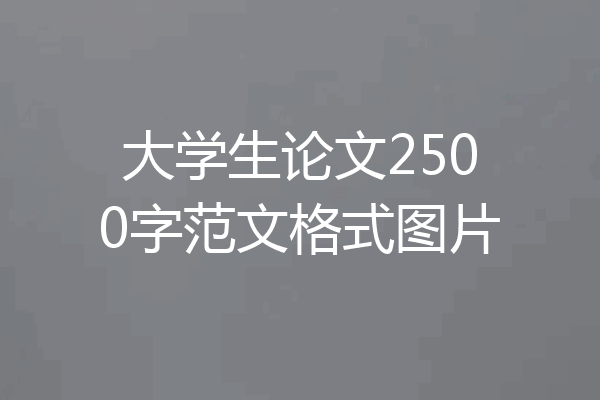大学生论文2500字范文格式图片