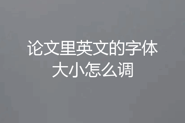 论文里英文的字体大小怎么调