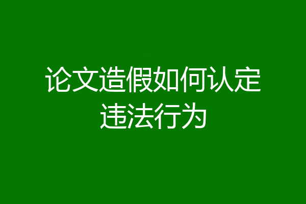 论文造假如何认定违法行为