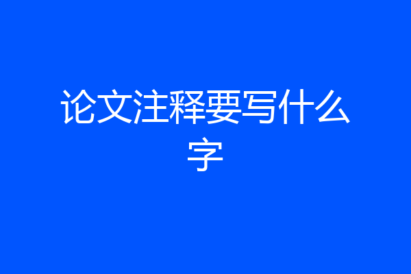 论文注释要写什么字