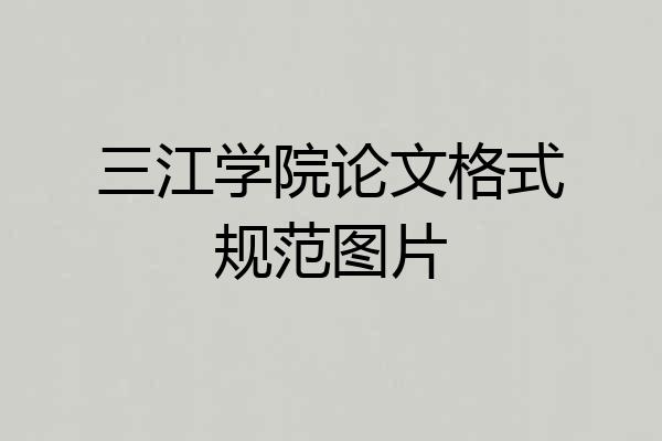 三江学院论文格式规范图片