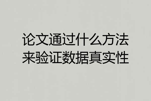 论文通过什么方法来验证数据真实性