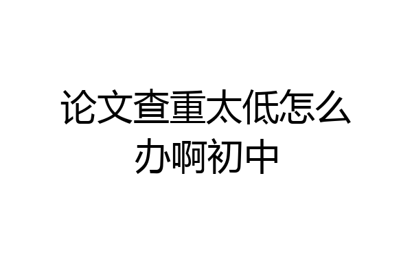 论文查重太低怎么办啊初中