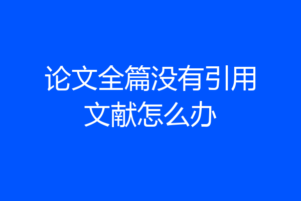 论文全篇没有引用文献怎么办