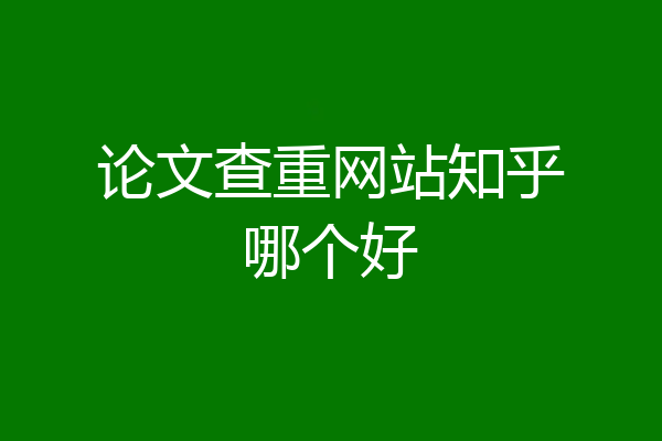 论文查重网站知乎哪个好