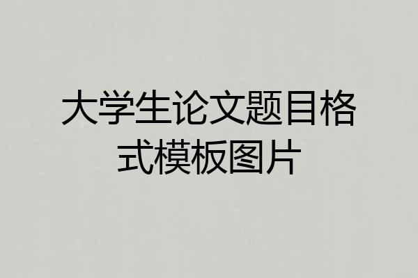 大学生论文题目格式模板图片