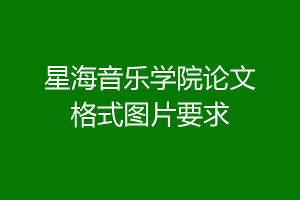 星海音乐学院论文格式图片要求
