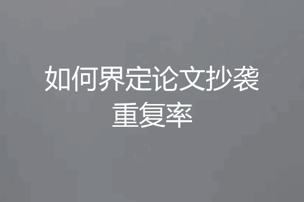 如何界定论文抄袭重复率