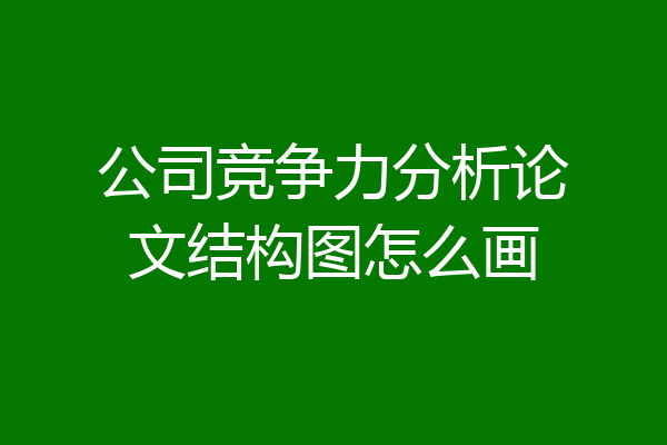公司竞争力分析论文结构图怎么画