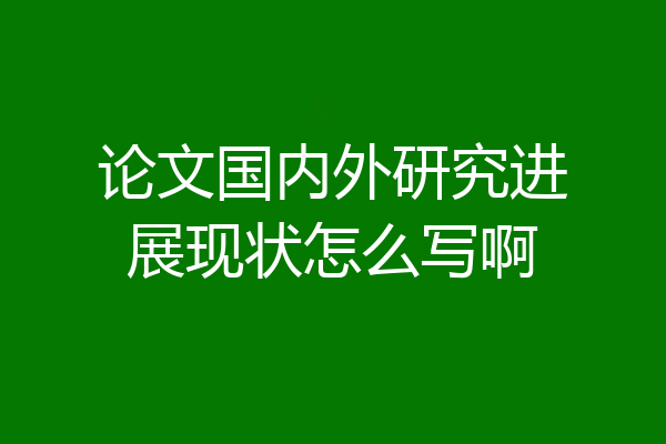 论文国内外研究进展现状怎么写啊