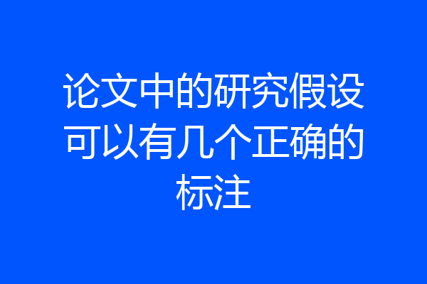 论文中的研究假设可以有几个正确的标注