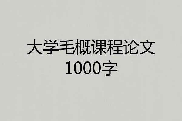大学毛概课程论文1000字