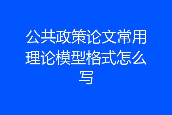 公共政策论文常用理论模型格式怎么写
