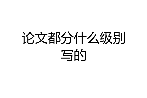论文都分什么级别写的