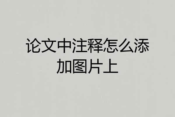 论文中注释怎么添加图片上