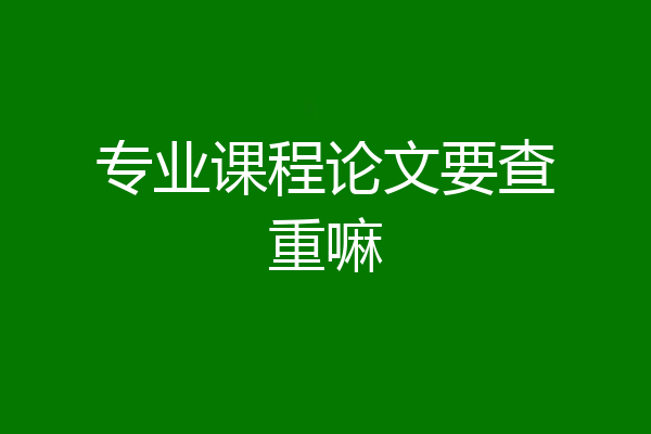 专业课程论文要查重嘛