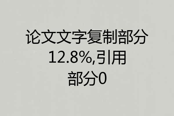 论文文字复制部分12.8%,引用部分0