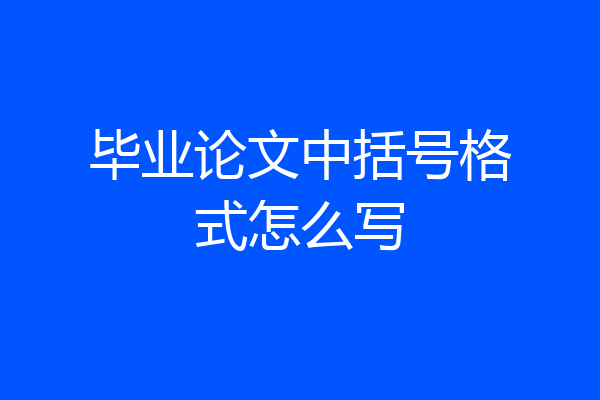 毕业论文中括号格式怎么写