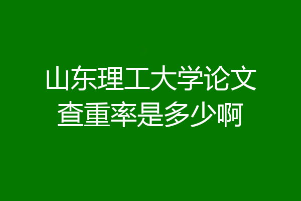 山东理工大学论文查重率是多少啊