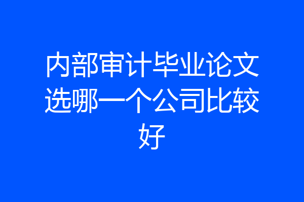 内部审计毕业论文选哪一个公司比较好