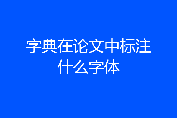 字典在论文中标注什么字体