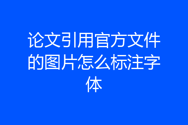 论文引用官方文件的图片怎么标注字体