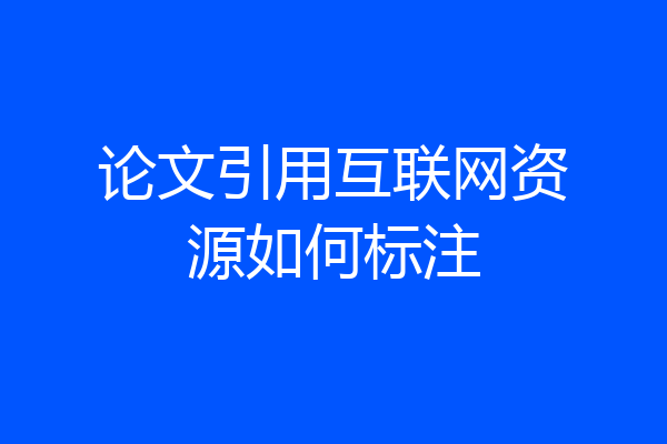 论文引用互联网资源如何标注