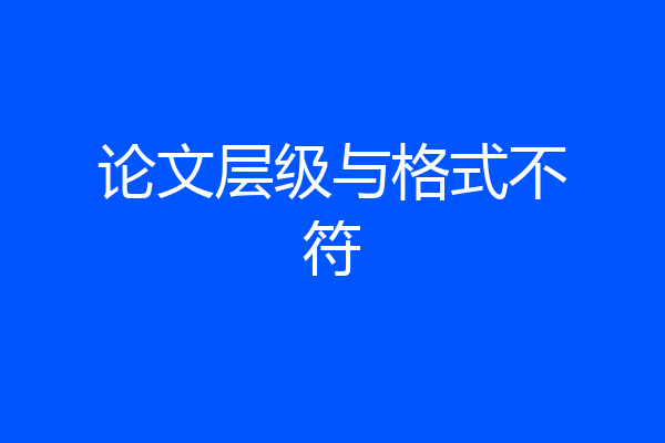 论文层级与格式不符
