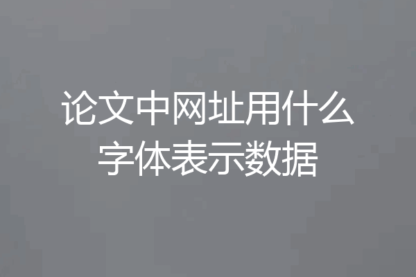 论文中网址用什么字体表示数据