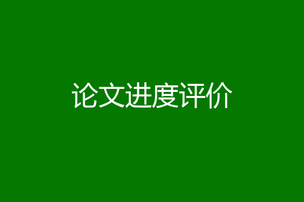 论文进度评价