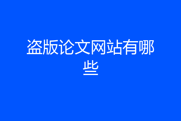 盗版论文网站有哪些
