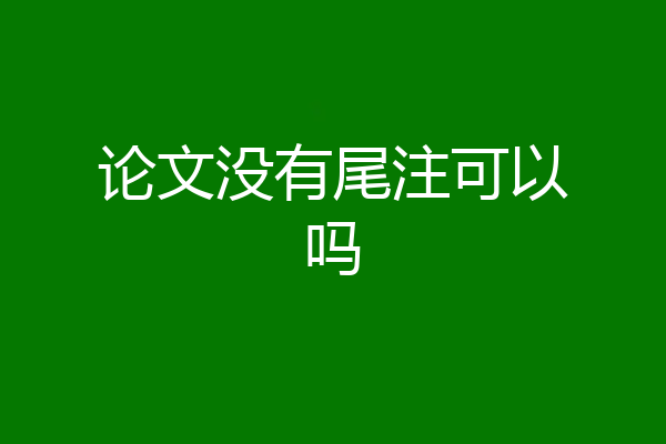论文没有尾注可以吗