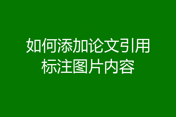 如何添加论文引用标注图片内容