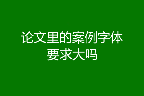 论文里的案例字体要求大吗