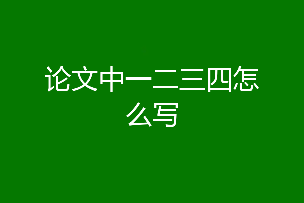 论文中一二三四怎么写