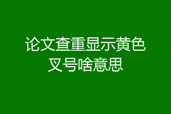 论文查重显示黄色叉号啥意思