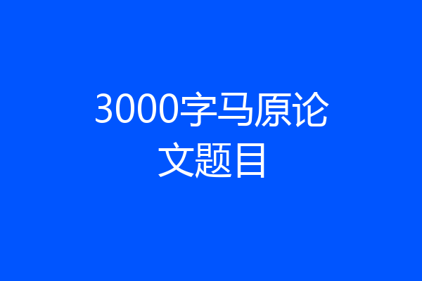 3000字马原论文题目
