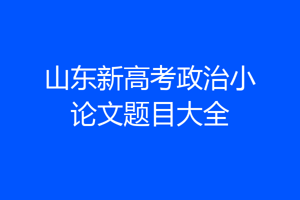 山东新高考政治小论文题目大全