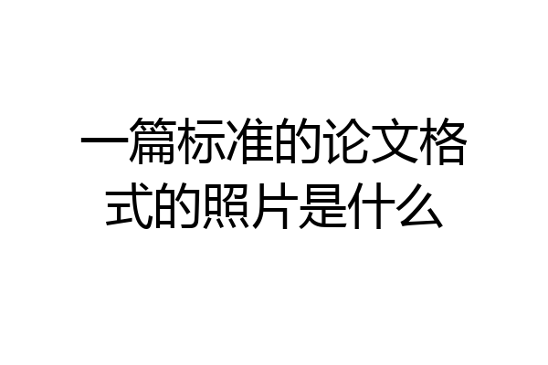 一篇标准的论文格式的照片是什么