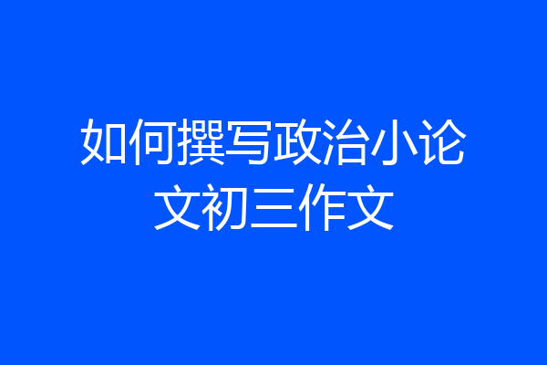 如何撰写政治小论文初三作文
