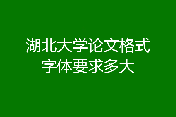湖北大学论文格式字体要求多大