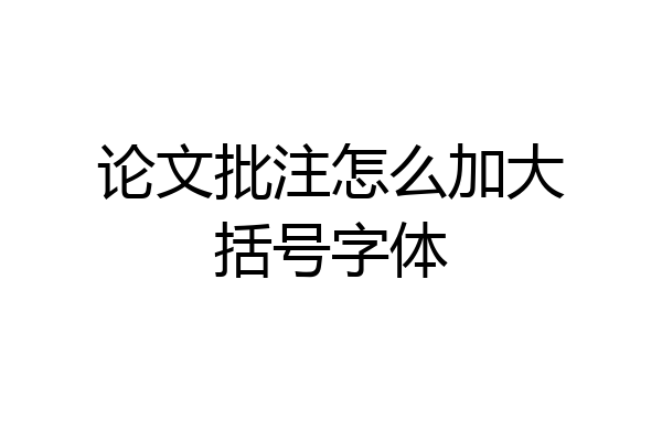 论文批注怎么加大括号字体