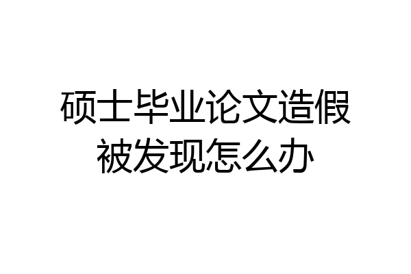 硕士毕业论文造假被发现怎么办