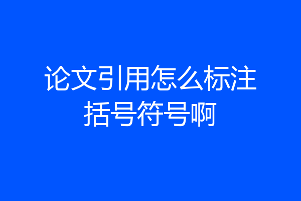 论文引用怎么标注括号符号啊