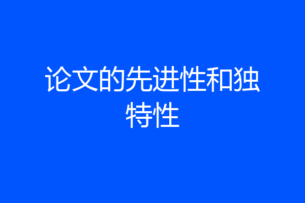 论文的先进性和独特性